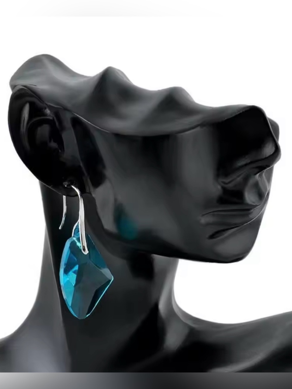 Simulated Crystal Dangle Drop Earrings Silver Tone Hook 4.0cm x 1.7cm 5 colors